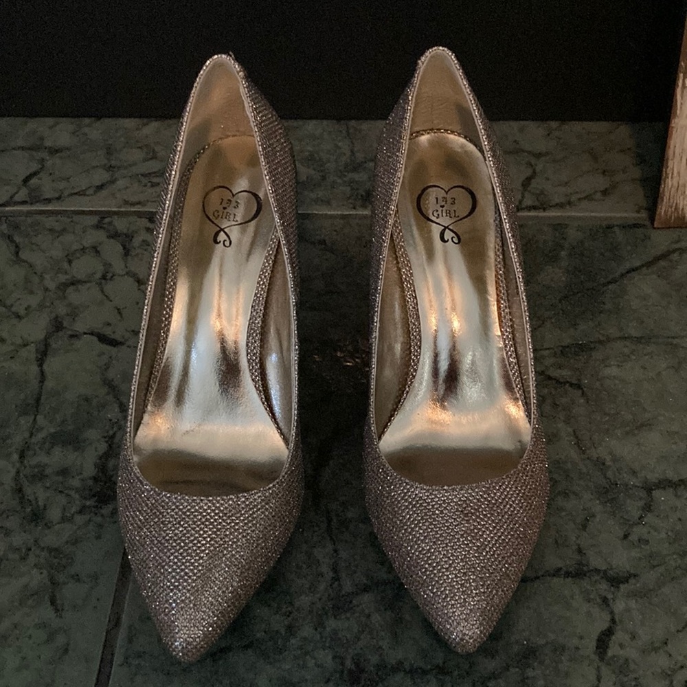 Blush Glitter Heels - Size 8.5